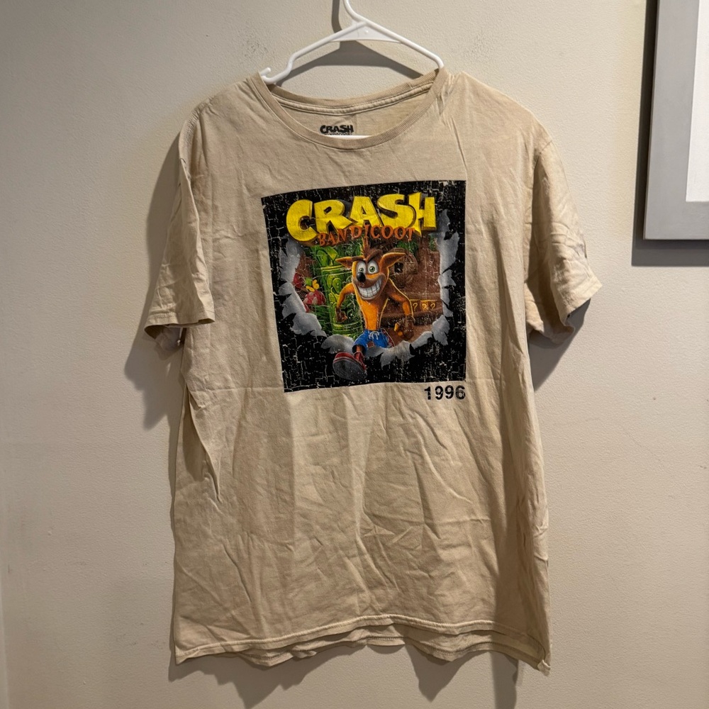 Crash Bandicoot T-Shirt Men’s MED‎ l Video Game 1996 Crew Neck Casual Cotton Top